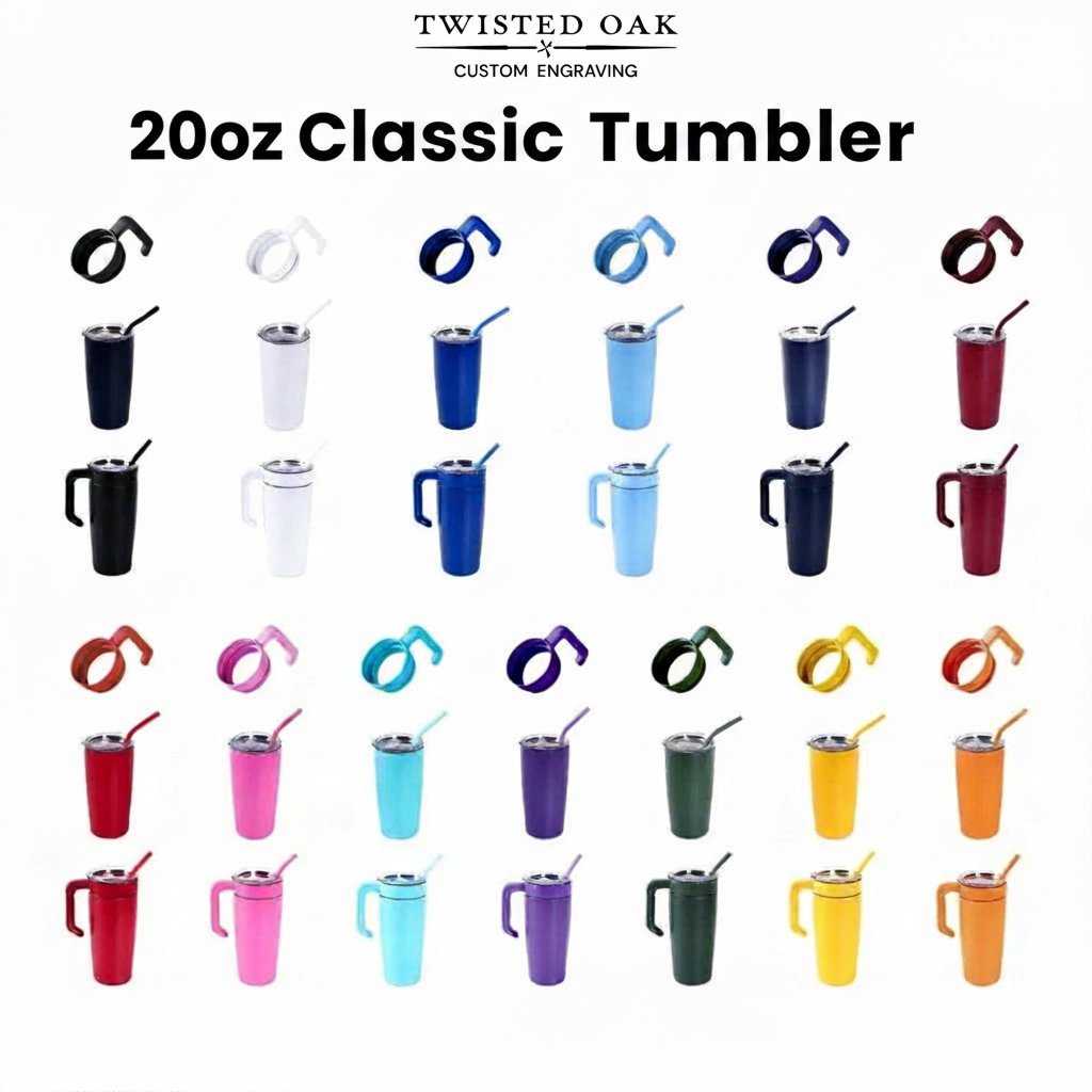 20oz Classic Tumbler with Optional Handle — Over 100 Color Combos, Built for Customization