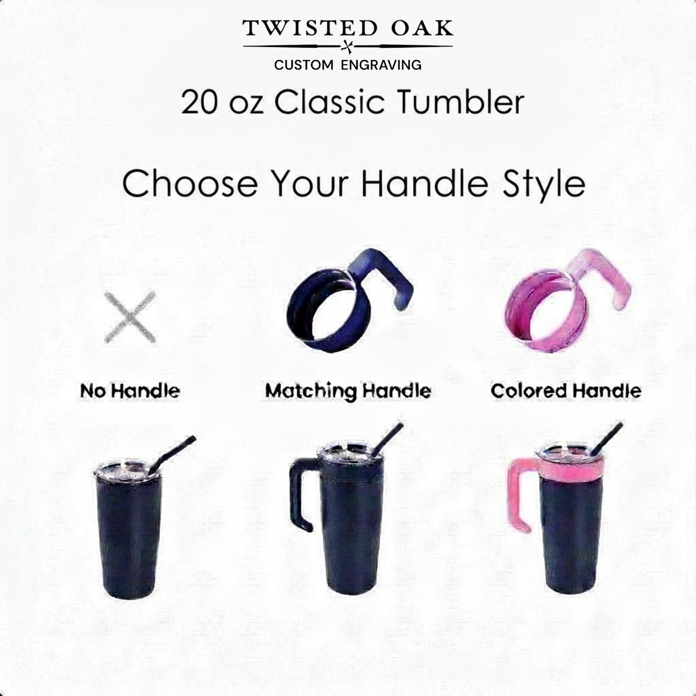 20oz Classic Tumbler with Optional Handle — Over 100 Color Combos, Built for Customization