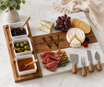 Personalized Marble & Acacia Charcuterie Set | Luxury Gift