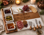 Personalized Marble & Acacia Charcuterie Set | Luxury Gift
