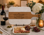 Personalized Marble & Acacia Serving Board | 5-Piece Set