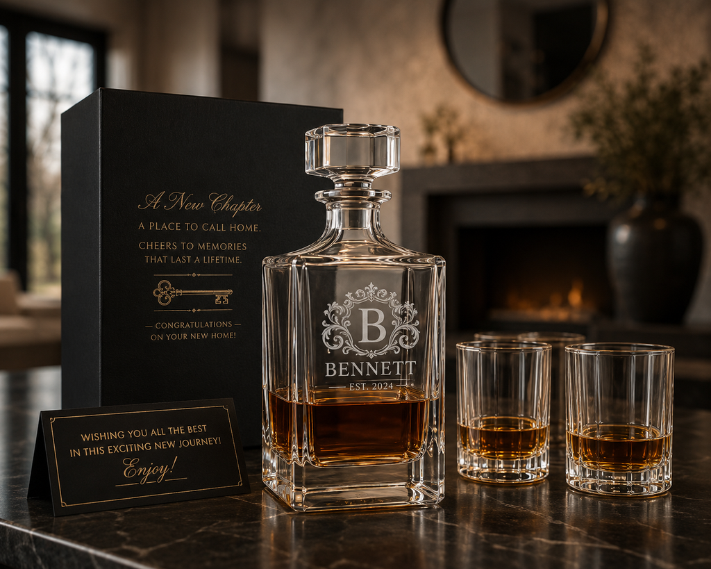 The Signature Engraved Whiskey Decanter – 750ML Square