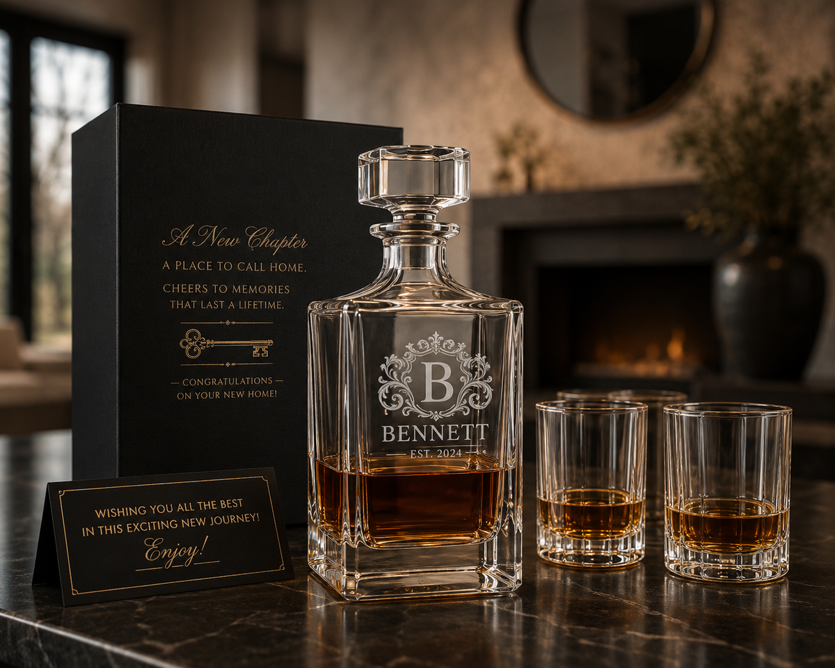 Personalized Square Whiskey Decanter | 750ML Engraved Gift