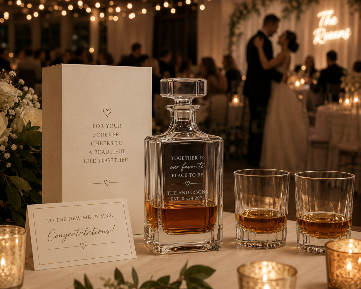 Personalized Square Whiskey Decanter | 750ML Engraved Gift