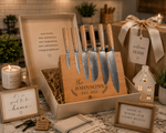 Personalized 6-Piece Kitchen Knife Set | Magnetic Folding Block