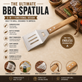 Wood & Stainless Steel Spatula — Multi‑Tool