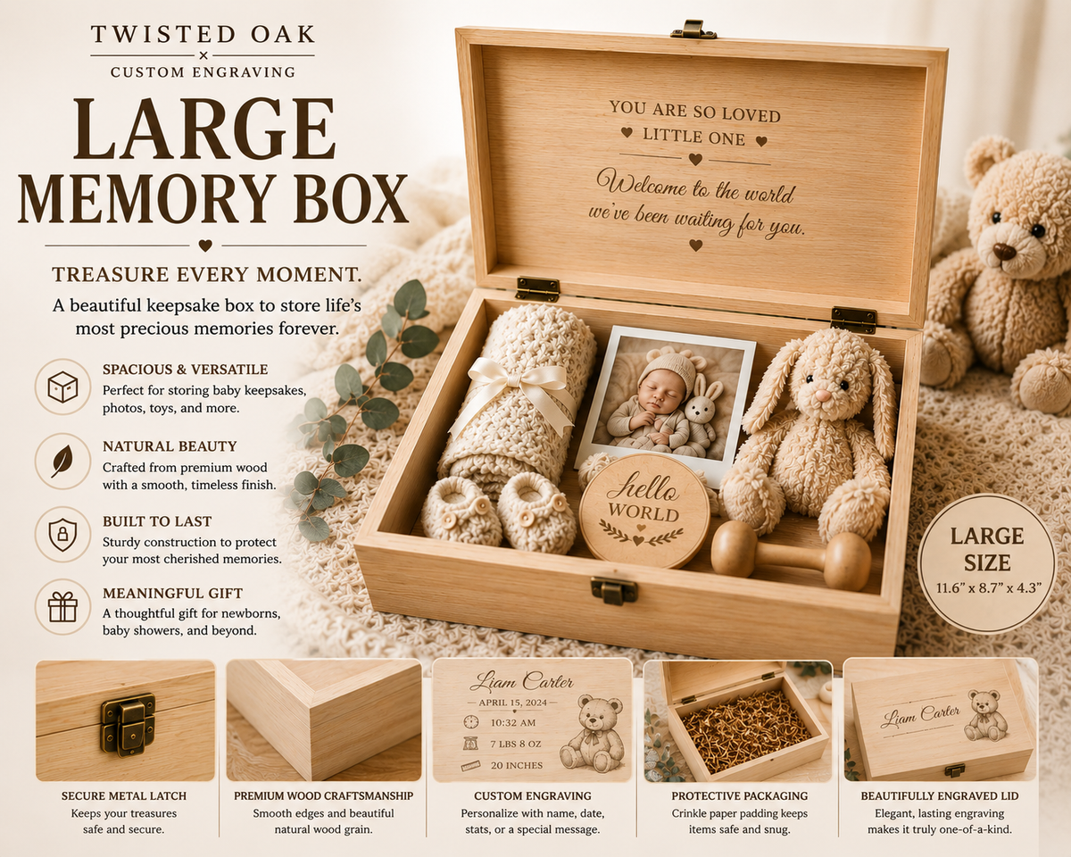Large Wooden Memory Box