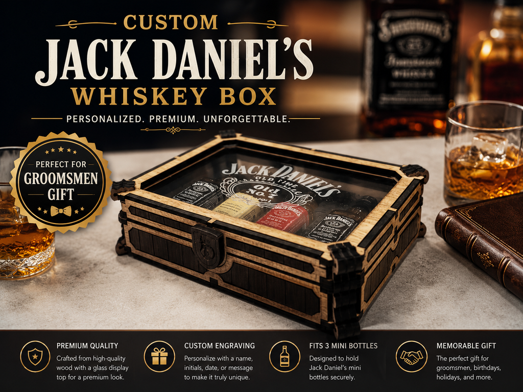 Handmade Jack Daniel’s Mini Bottle Display Box — Crafted for Collectors & Whiskey Lovers