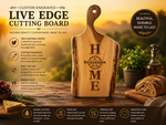 Personalized Live Edge Cutting Board | Rustic Kitchen Gift