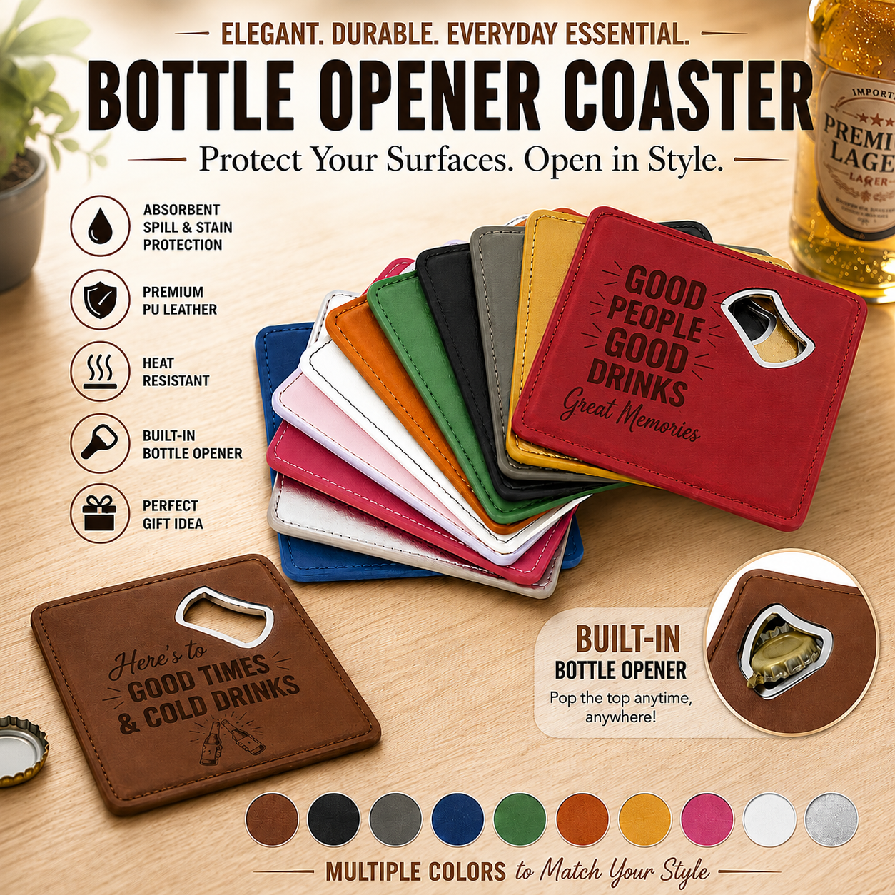 Personalized Magnetic Bottle Opener Coaster | Custom Gift