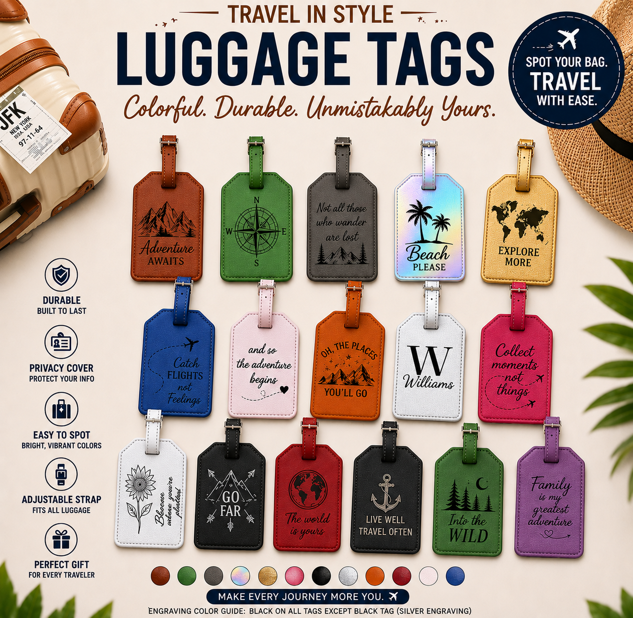 Personalized Luggage Tag | Custom Travel Gift