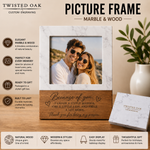 Personalized Marble & Acacia Picture Frame | Custom Gift