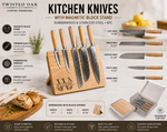 Personalized 6-Piece Kitchen Knife Set | Magnetic Folding Block