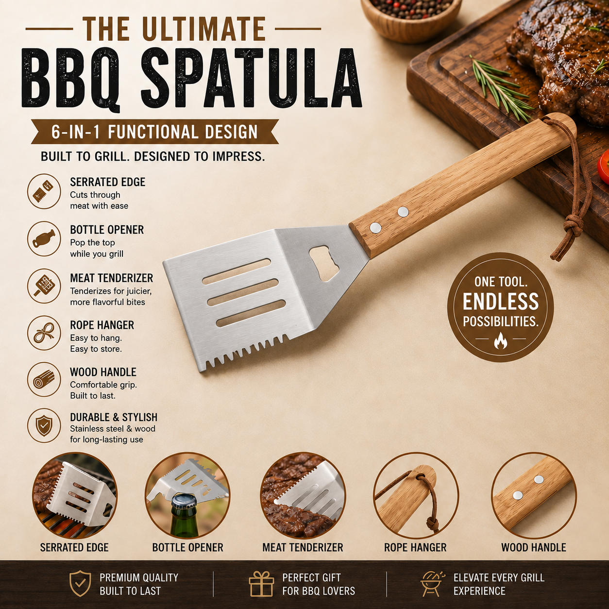 Personalized Grill Spatula | Custom BBQ Gift for Men