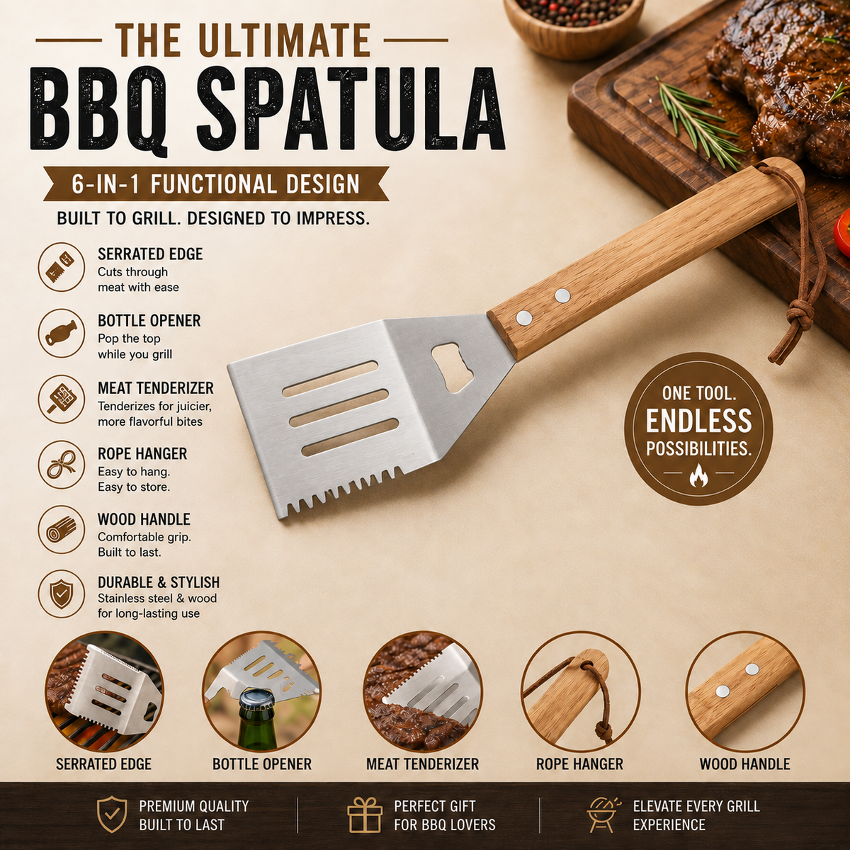 Personalized Grill Spatula | Custom BBQ Gift for Men