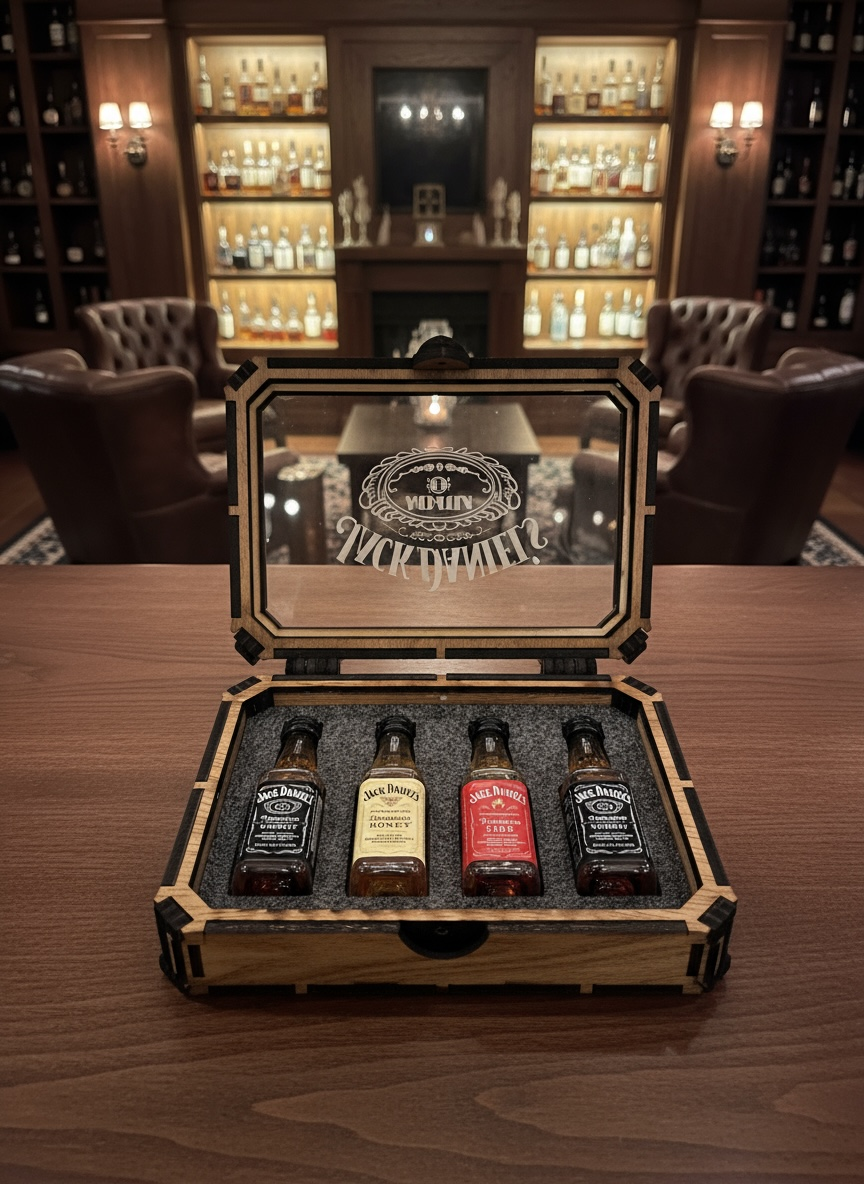 Handmade Jack Daniel’s Mini Bottle Display Box — Crafted for Collectors & Whiskey Lovers