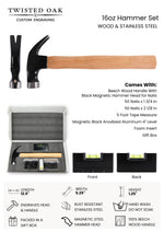 Personalized 16oz Hammer Set | Engraved Hammer & Tool Gift Box