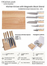 Personalized 6-Piece Kitchen Knife Set | Magnetic Folding Block