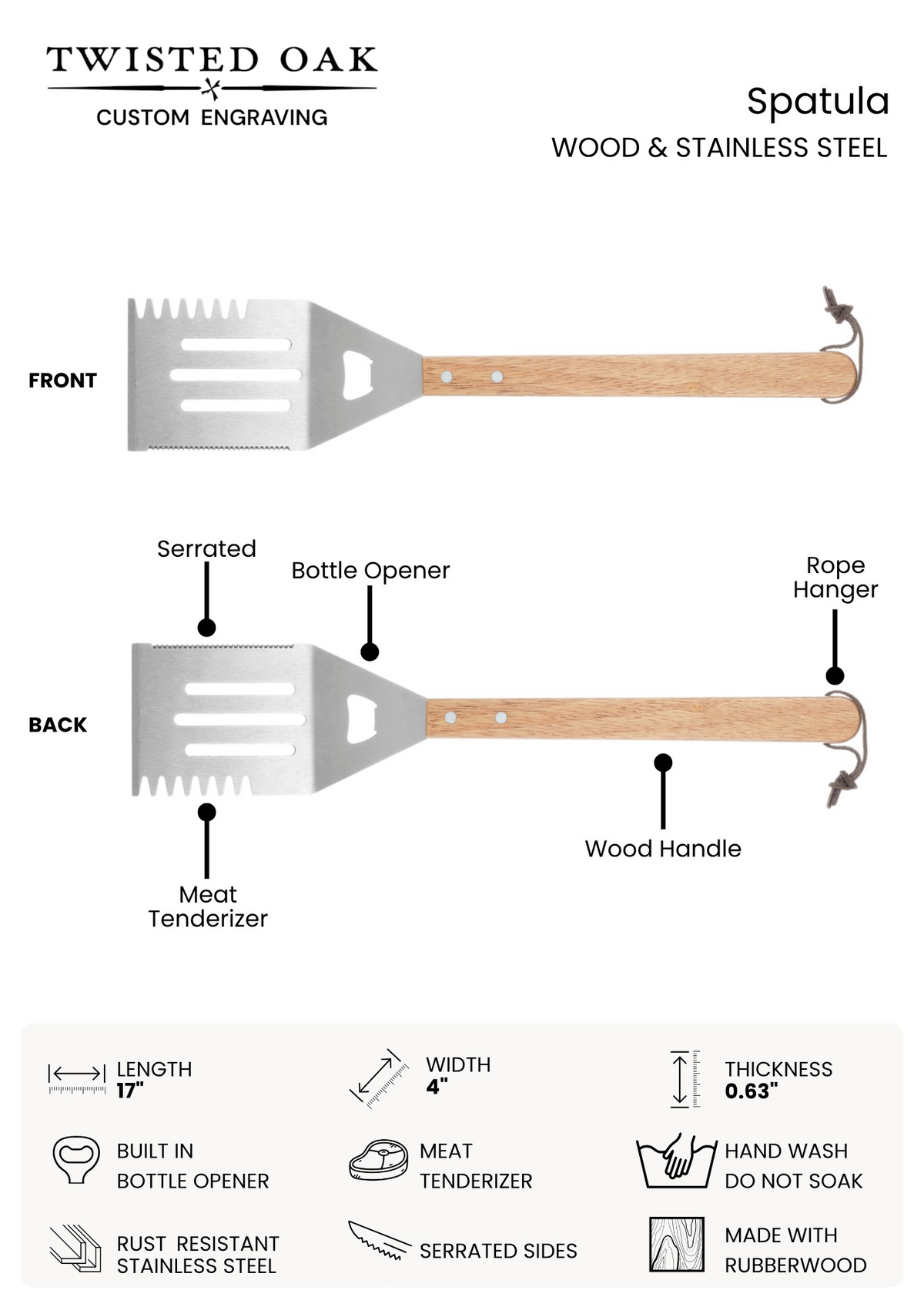 Personalized Grill Spatula | Custom BBQ Gift for Men