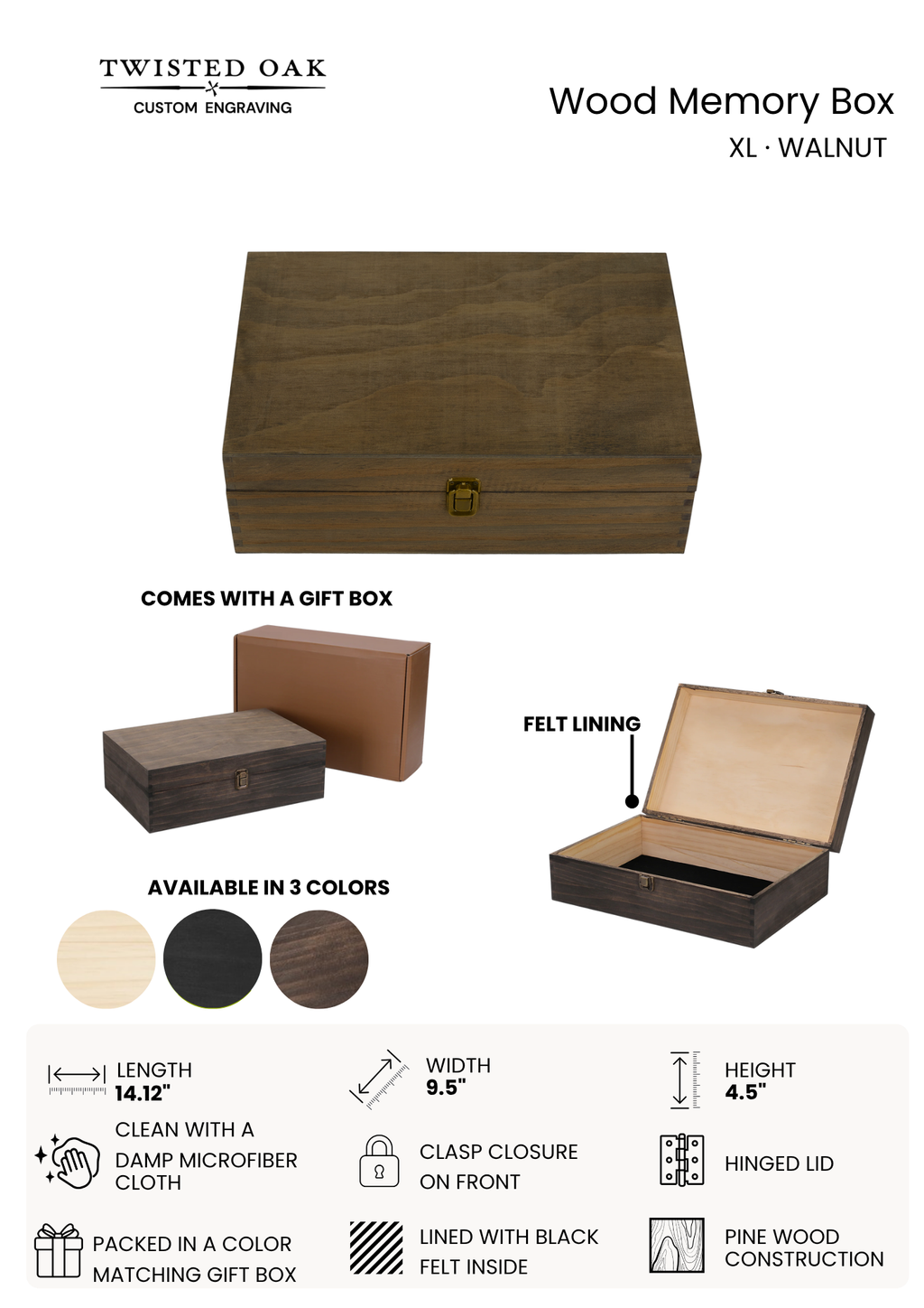 Wood Decanter and 4 Glass Box — XL Walnut · A Keepsake Worth Keeping