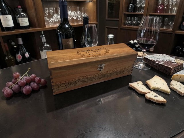 Personalized Acacia Wine Box Set | Premium Wine Gift