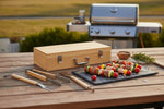 Personalized 11 Piece BBQ Grill Set with Wooden Case