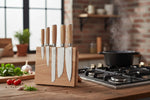 Personalized 6-Piece Kitchen Knife Set | Magnetic Folding Block