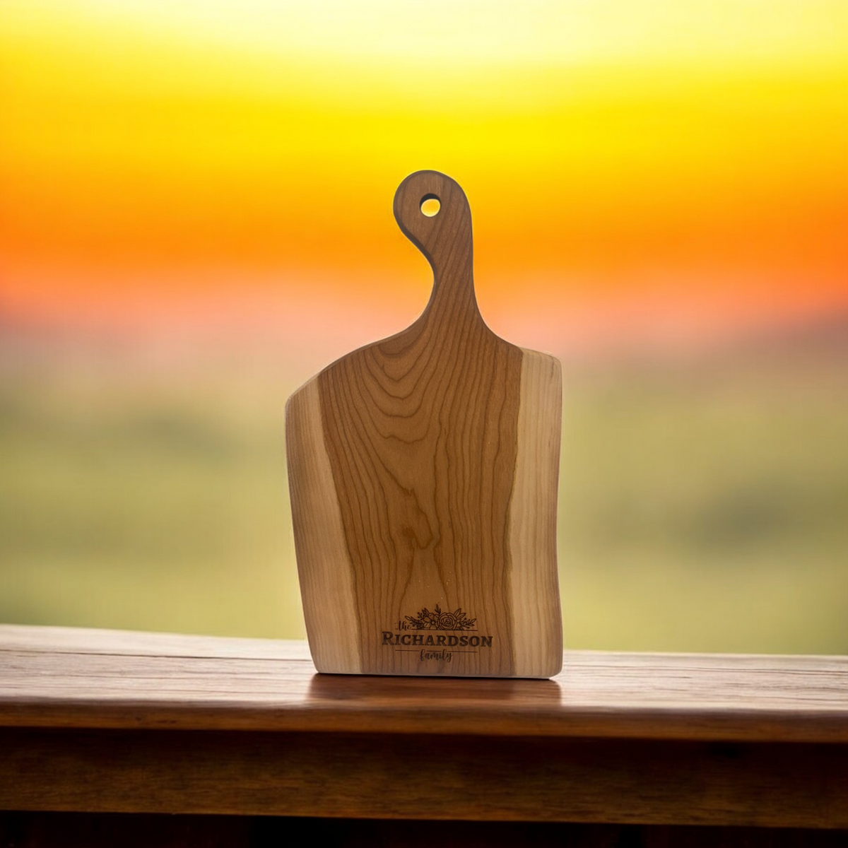 Personalized Live Edge Cutting Board | Rustic Kitchen Gift